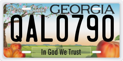 GA license plate QAL0790