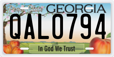 GA license plate QAL0794