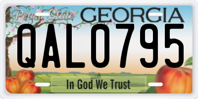 GA license plate QAL0795