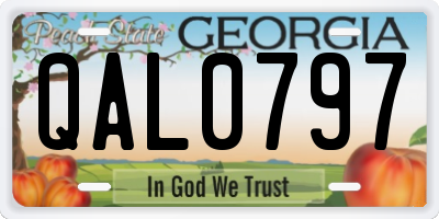 GA license plate QAL0797