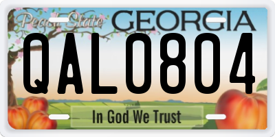 GA license plate QAL0804