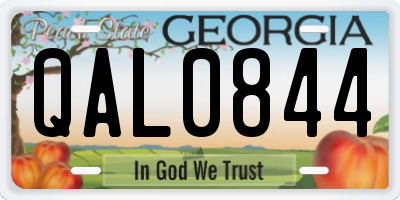 GA license plate QAL0844