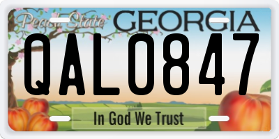 GA license plate QAL0847