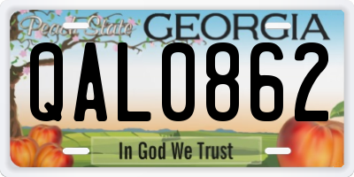 GA license plate QAL0862