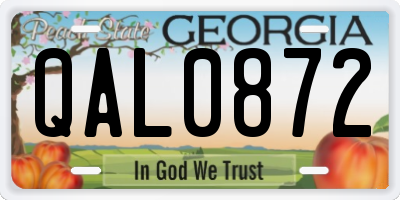 GA license plate QAL0872