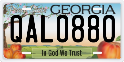 GA license plate QAL0880