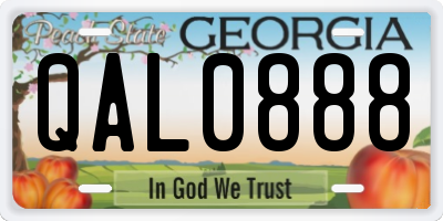 GA license plate QAL0888