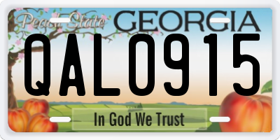 GA license plate QAL0915