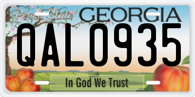 GA license plate QAL0935