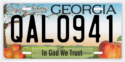GA license plate QAL0941