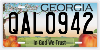 GA license plate QAL0942