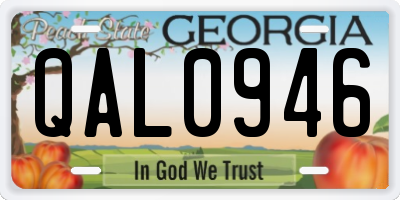 GA license plate QAL0946
