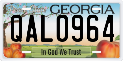GA license plate QAL0964