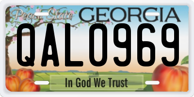 GA license plate QAL0969