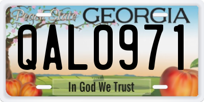 GA license plate QAL0971