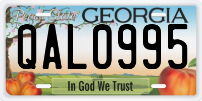 GA license plate QAL0995