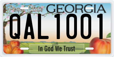 GA license plate QAL1001