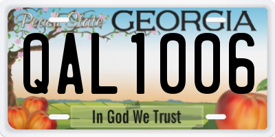 GA license plate QAL1006