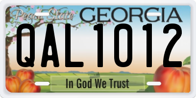 GA license plate QAL1012