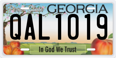 GA license plate QAL1019