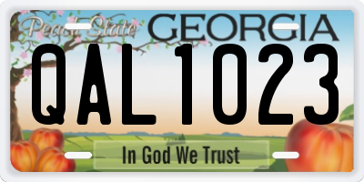GA license plate QAL1023