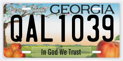 GA license plate QAL1039