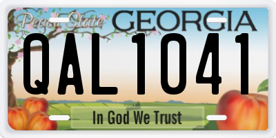 GA license plate QAL1041
