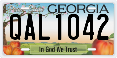 GA license plate QAL1042