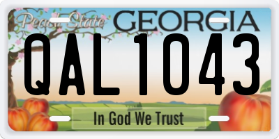 GA license plate QAL1043