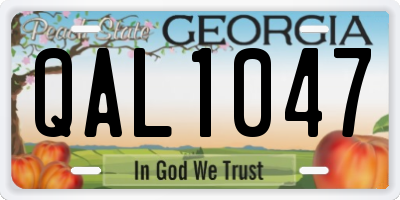 GA license plate QAL1047