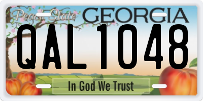 GA license plate QAL1048