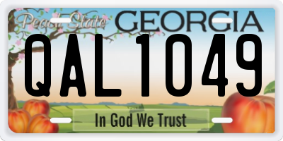 GA license plate QAL1049