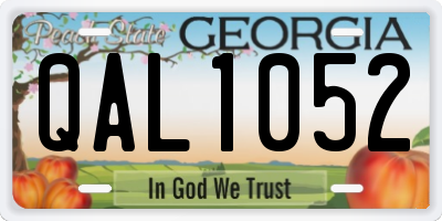 GA license plate QAL1052