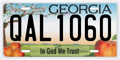 GA license plate QAL1060
