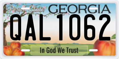 GA license plate QAL1062