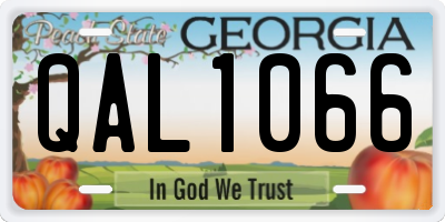 GA license plate QAL1066