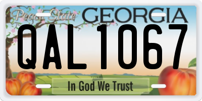 GA license plate QAL1067