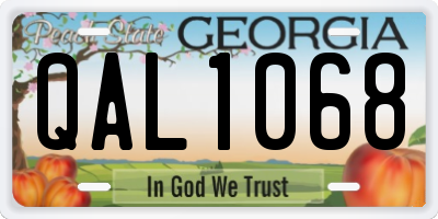 GA license plate QAL1068