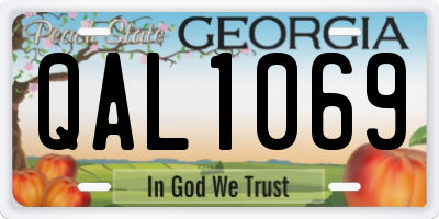 GA license plate QAL1069