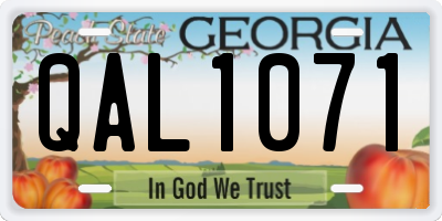 GA license plate QAL1071