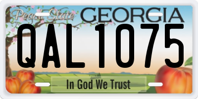 GA license plate QAL1075