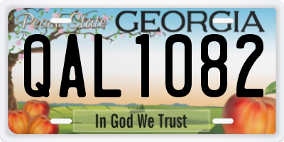 GA license plate QAL1082