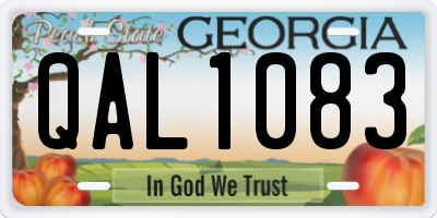 GA license plate QAL1083