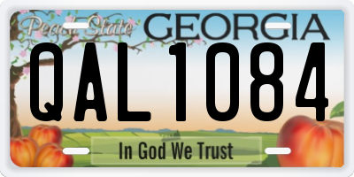 GA license plate QAL1084