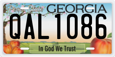 GA license plate QAL1086