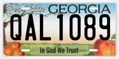 GA license plate QAL1089