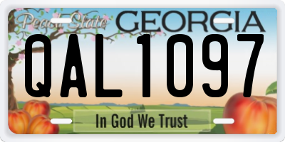 GA license plate QAL1097