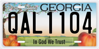 GA license plate QAL1104