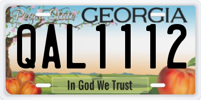GA license plate QAL1112