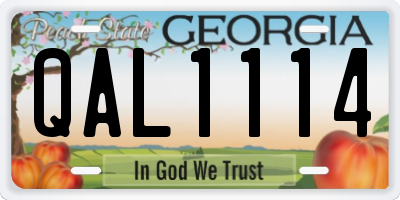 GA license plate QAL1114